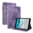 For Nokia T10 Butterfly Flower Embossed Leather Tablet Case(Purple) - Nokia by PMC TechLife | Online Shopping South Africa | PMC TechLife | Buy Now Pay Later Mobicred