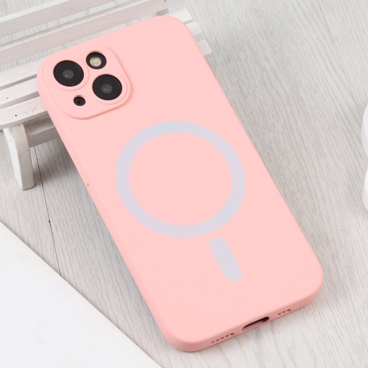 For iPhone 14 Liquid Silicone Magsafe Phone Case (Pink)