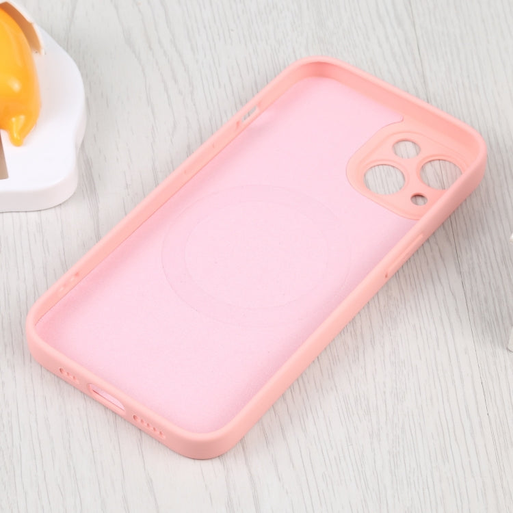For iPhone 14 Liquid Silicone Magsafe Phone Case (Pink)