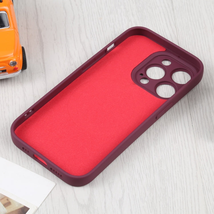 For iPhone 14 Pro Max Liquid Silicone Magsafe Phone Case (Wine Red)