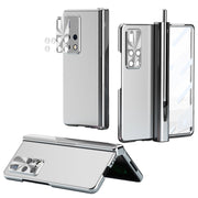 For Huawei Mate X2 Electroplating Hinged Folding Phone Case with S Pen Fold Edtion(Silver)