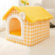 House Type Universal Removable and Washable Pet Dog Cat Bed Pet Supplies, Size:M(Yellow Flower) - Beds by PMC TechLife | Online Shopping South Africa | PMC TechLife | Buy Now Pay Later Mobicred