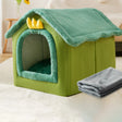 House Type Universal Removable and Washable Pet Dog Cat Bed Pet Supplies, Size:M(Green Dinosaur + Blanket) - Beds by PMC TechLife | Online Shopping South Africa | PMC TechLife | Buy Now Pay Later Mobicred