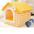 House Type Universal Removable and Washable Pet Dog Cat Bed Pet Supplies, Size:M(Yellow Flower + Blanket) - Beds by PMC TechLife | Online Shopping South Africa | PMC TechLife | Buy Now Pay Later Mobicred