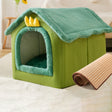 House Type Universal Removable and Washable Pet Dog Cat Bed Pet Supplies, Size:M(Green Dinosaur + Mat) - Beds by PMC TechLife | Online Shopping South Africa | PMC TechLife | Buy Now Pay Later Mobicred