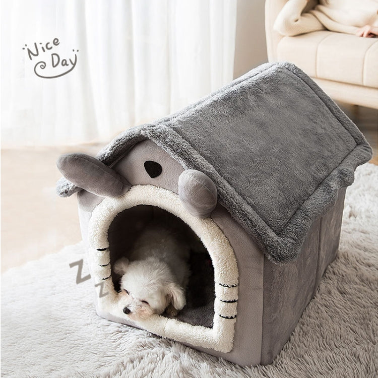 House Type Universal Removable and Washable Pet Dog Cat Bed Pet Supplies, Size:M(Pink Starry Sky + Mat)