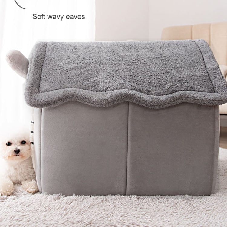 House Type Universal Removable and Washable Pet Dog Cat Bed Pet Supplies, Size:L(Grey Igloo)