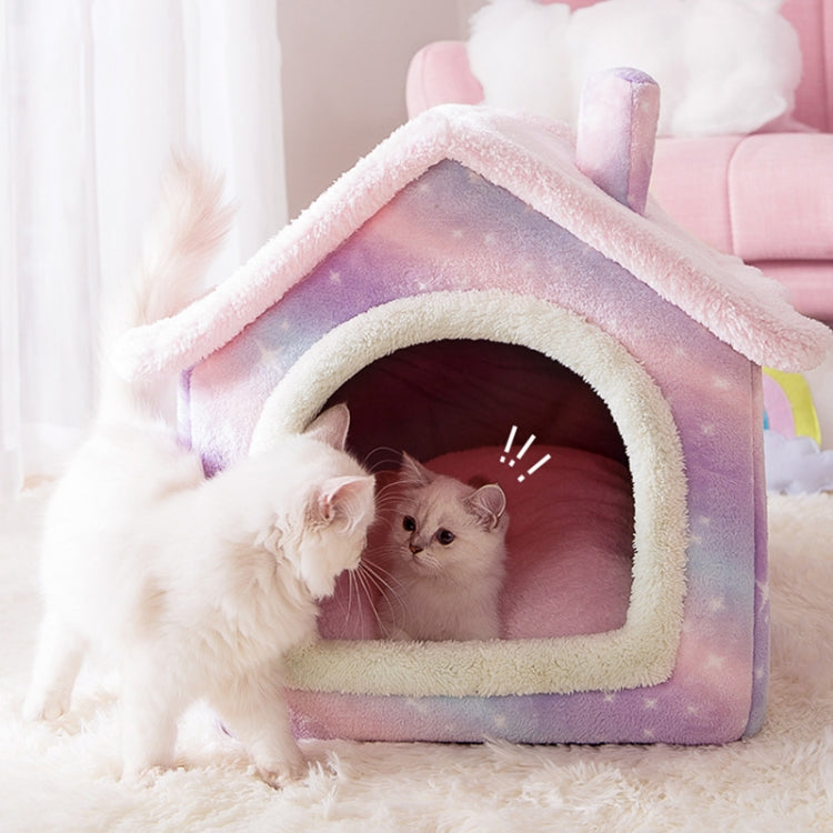 House Type Universal Removable and Washable Pet Dog Cat Bed Pet Supplies, Size:L(Grey Igloo)