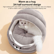 Semi-enclosed Cradle Pet Cat Bed Dog Kennel Pad Pet Supplies, Size:M(Pink Rabbit)