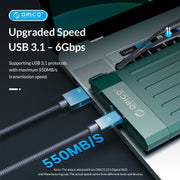 ORICO M25U3-GR 2.5 inch USB 3.0 Micro-B Hard Drive Enclosure(Green)