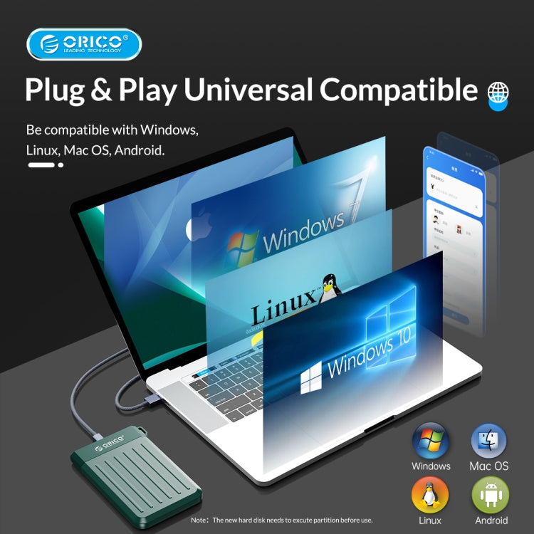 ORICO M25U3-GY 2.5 inch USB 3.0 Micro-B Hard Drive Enclosure(Grey)