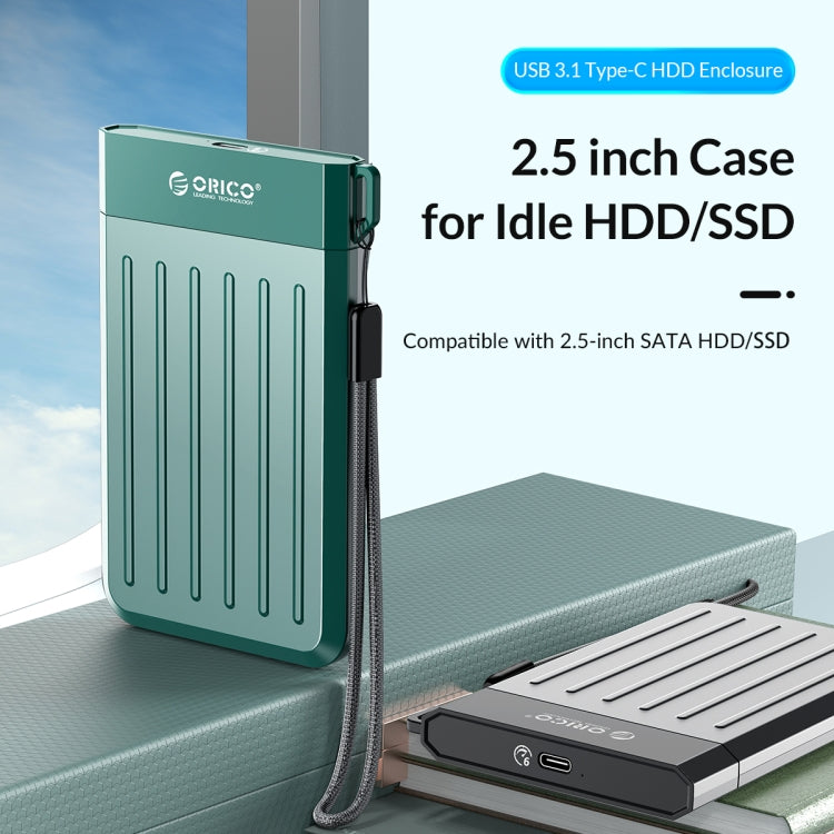 ORICO M25C3-GR 2.5 inch USB3.1 Gen1 Type-C Hard Drive Enclosure(Green)