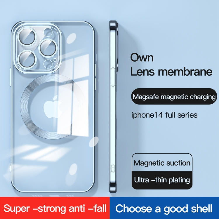 For iPhone 14 Lens Protector MagSafe Electroplated Phone Case (Deep Purple)