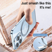 For iPhone 14 Lens Protector MagSafe Electroplated Phone Case (Deep Purple)