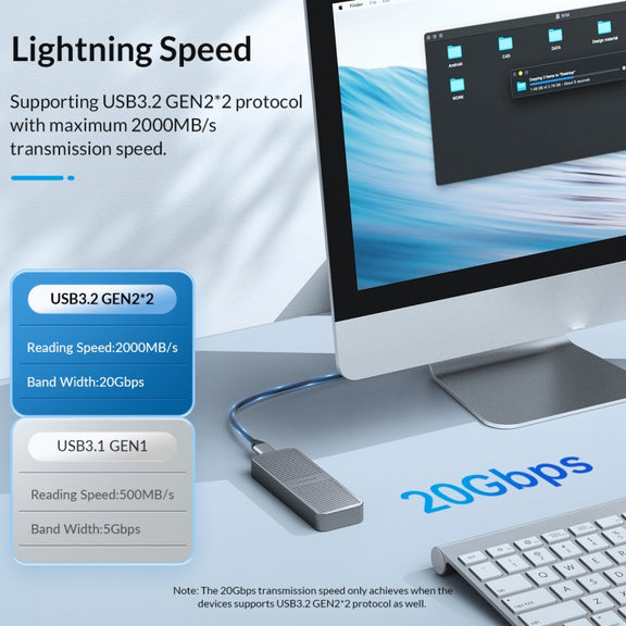 ORICO M221C3-RG M.2 NGFF 6Gbps SSD Enclosure(Gold)