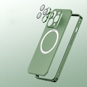 For iPhone 14 Frosted MagSafe Magnetic Phone Case with Lens Film (Sierra Blue)