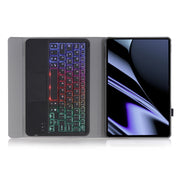 OP11-AS Lambskin Texture Ultra-thin Bluetooth Keyboard Leather Case with Touchpad & Backlight For OPPO Pad 11 inch(Black)