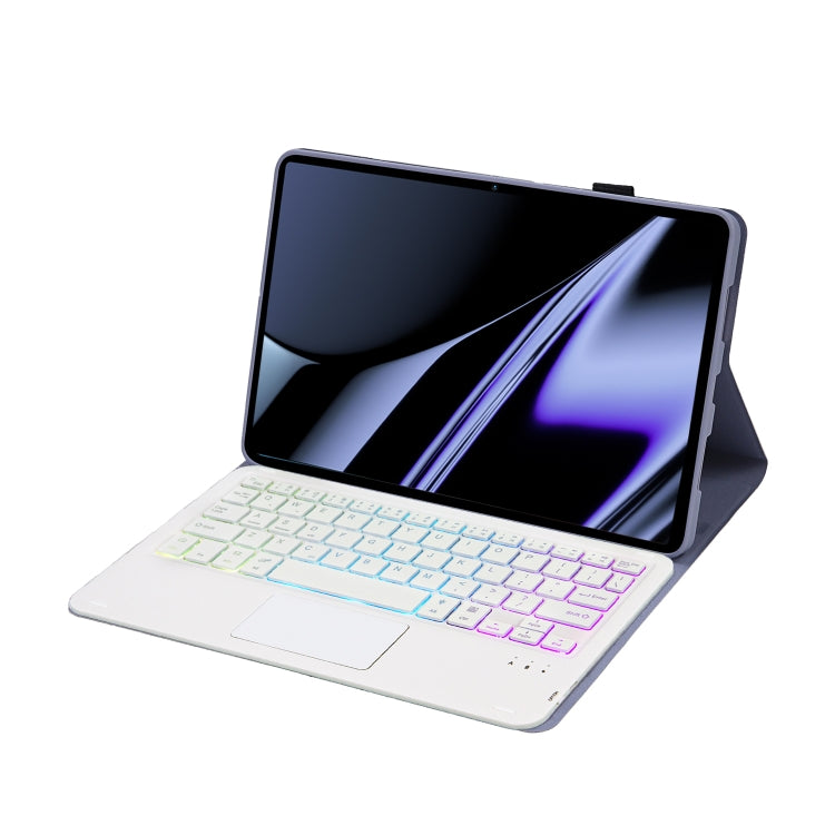 OP11-AS Lambskin Texture Ultra-thin Bluetooth Keyboard Leather Case with Touchpad & Backlight For OPPO Pad 11 inch(Purple)