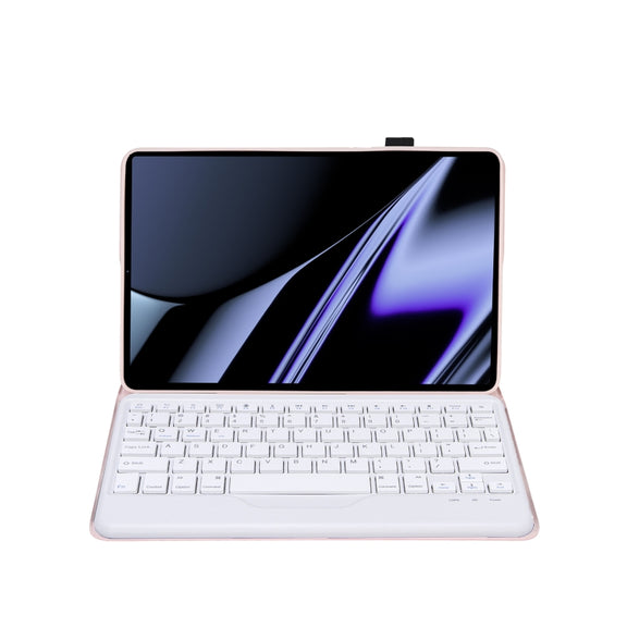 OP11-B Lambskin Texture Ultra-thin Bluetooth Keyboard Leather Case For OPPO Pad 11 inch(Pink)