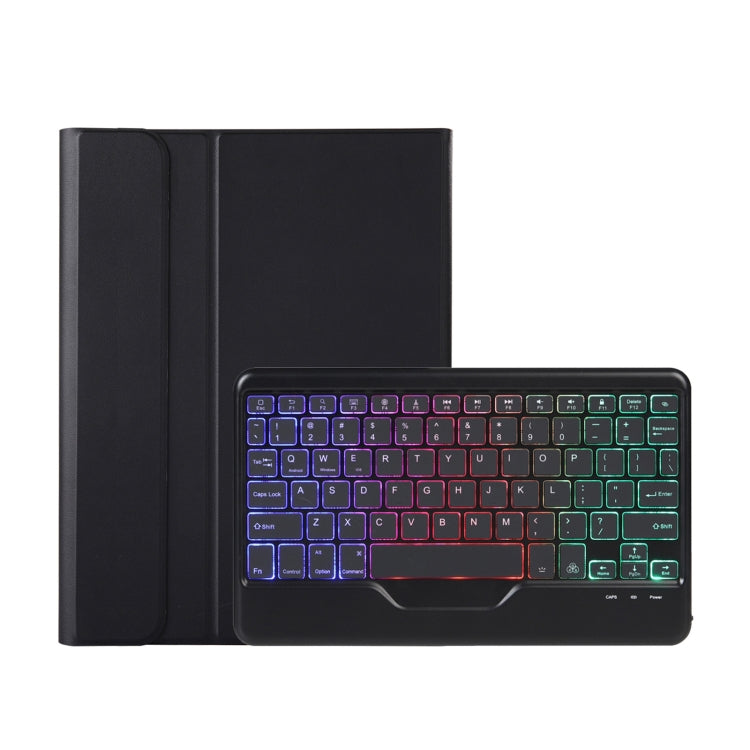 OP11-BS Lambskin Texture Ultra-thin Bluetooth Keyboard Leather Case with Backlight For OPPO Pad 11 inch(Black)