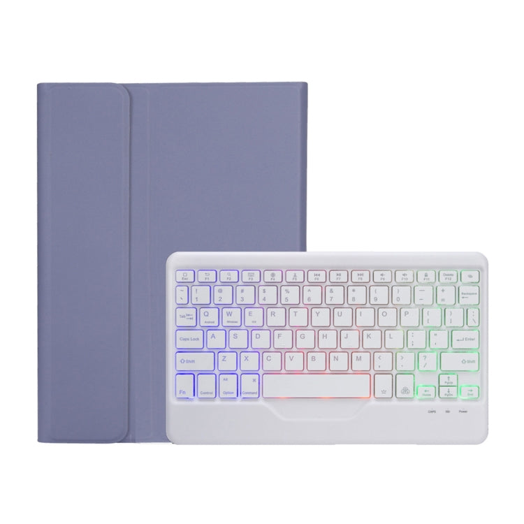 OP11-BS Lambskin Texture Ultra-thin Bluetooth Keyboard Leather Case with Backlight For OPPO Pad 11 inch(Purple)