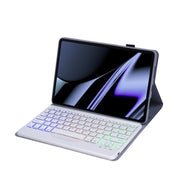 OP11-BS Lambskin Texture Ultra-thin Bluetooth Keyboard Leather Case with Backlight For OPPO Pad 11 inch(Purple)