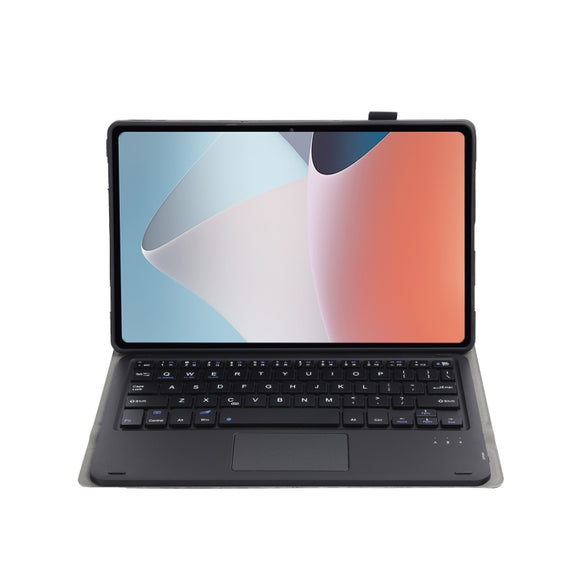 OP12-A Lambskin Texture Ultra-thin Bluetooth Keyboard Leather Case with Touchpad For OPPO Pad Air 10.4 inch(Black)