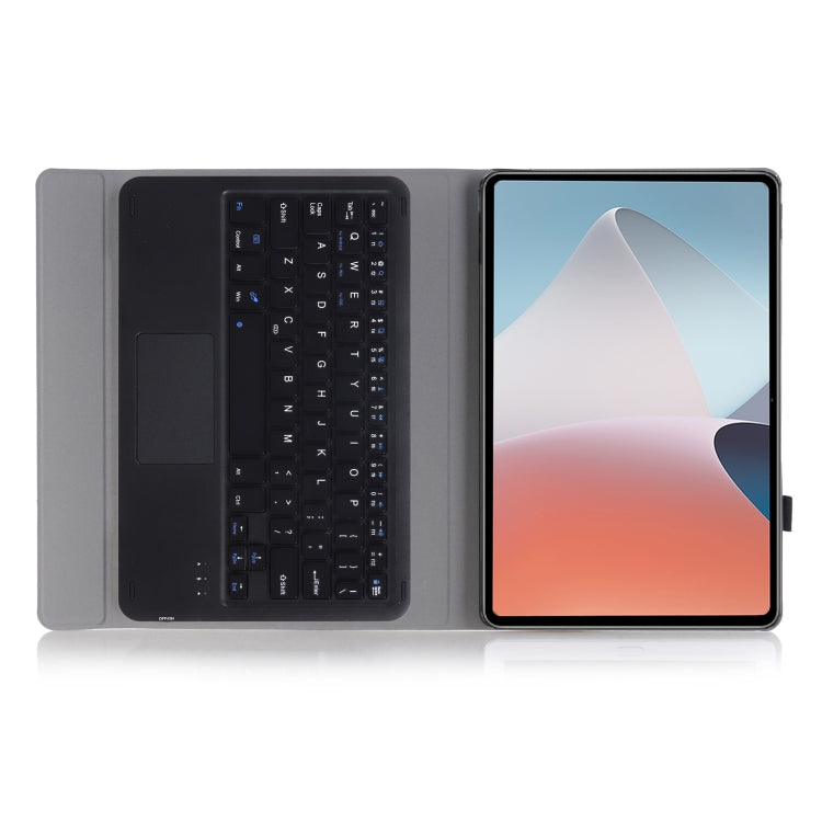 OP12-A Lambskin Texture Ultra-thin Bluetooth Keyboard Leather Case with Touchpad For OPPO Pad Air 10.4 inch(Black)