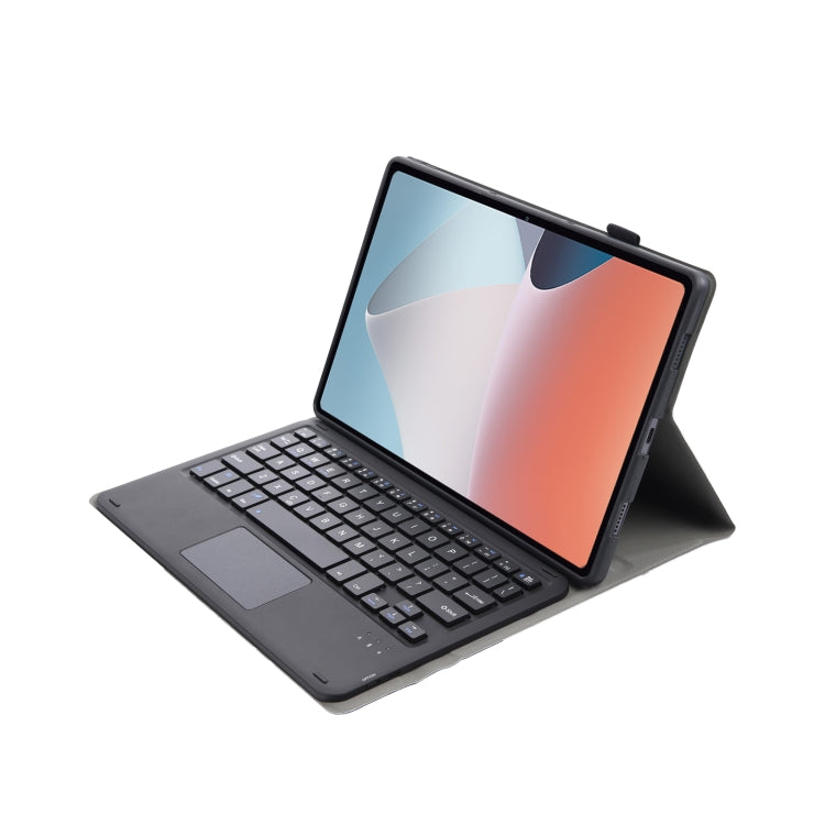OP12-A Lambskin Texture Ultra-thin Bluetooth Keyboard Leather Case with Touchpad For OPPO Pad Air 10.4 inch(Black)