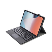 OP12-A Lambskin Texture Ultra-thin Bluetooth Keyboard Leather Case with Touchpad For OPPO Pad Air 10.4 inch(Black)