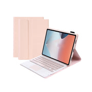 OP12-A Lambskin Texture Ultra-thin Bluetooth Keyboard Leather Case with Touchpad For OPPO Pad Air 10.4 inch(Pink)