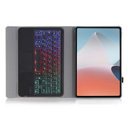 OP12-AS Lambskin Texture Ultra-thin Bluetooth Keyboard Leather Case with Touchpad & Backlight For OPPO Pad Air 10.4 inch(Black)