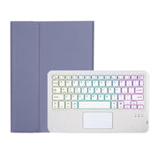 OP12-AS Lambskin Texture Ultra-thin Bluetooth Keyboard Leather Case with Touchpad & Backlight For OPPO Pad Air 10.4 inch(Purple)