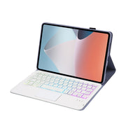 OP12-AS Lambskin Texture Ultra-thin Bluetooth Keyboard Leather Case with Touchpad & Backlight For OPPO Pad Air 10.4 inch(Purple)