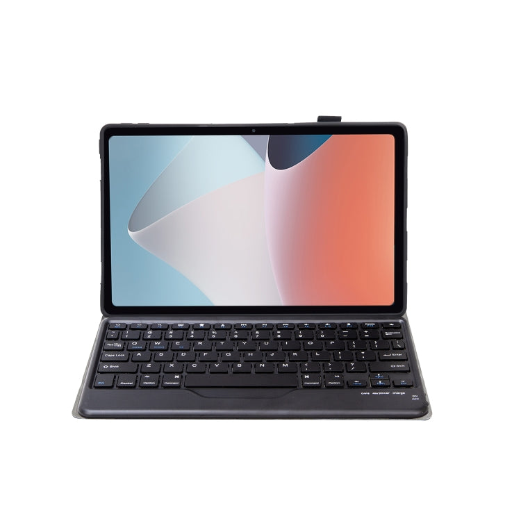 OP12-B Lambskin Texture Ultra-thin Bluetooth Keyboard Leather Case For OPPO Pad Air 10.4 inch(Black)