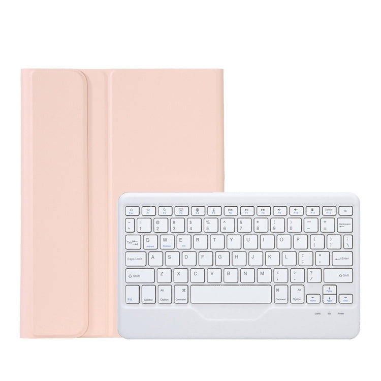 OP12-B Lambskin Texture Ultra-thin Bluetooth Keyboard Leather Case For OPPO Pad Air 10.4 inch(Pink)
