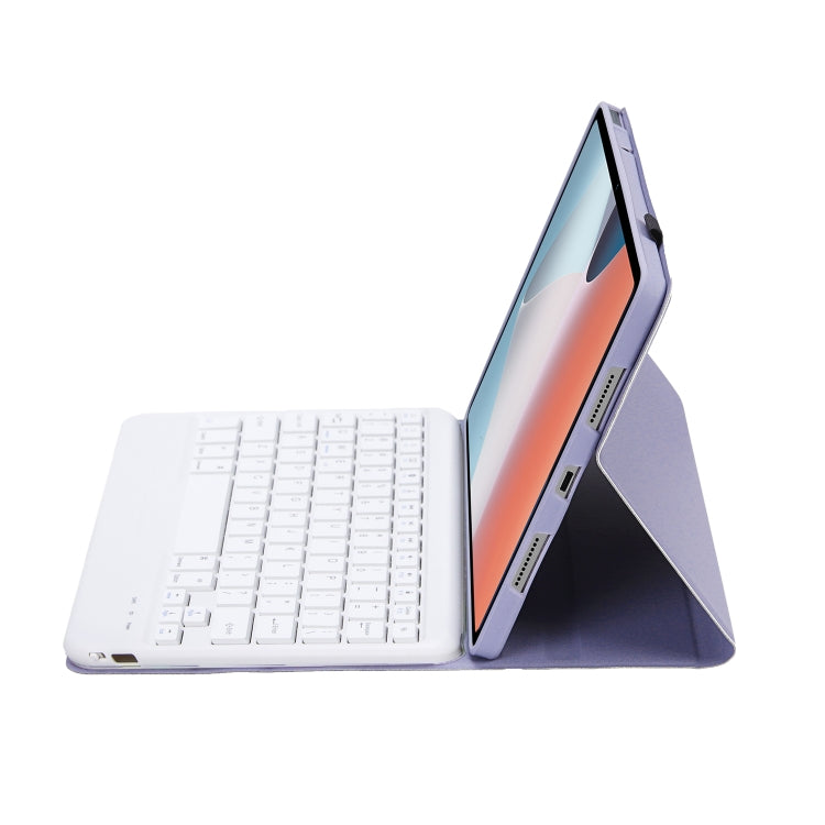OP12-B Lambskin Texture Ultra-thin Bluetooth Keyboard Leather Case For OPPO Pad Air 10.4 inch(Purple)