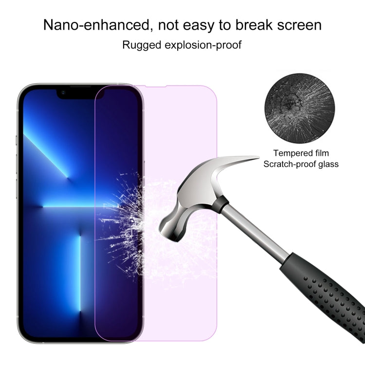 For iPhone 16e / 13 / 13 Pro Purple Light Eye Protection Tempered Glass Film