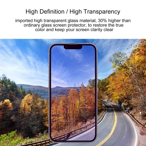 For iPhone 16e / 13 / 13 Pro Purple Light Eye Protection Tempered Glass Film
