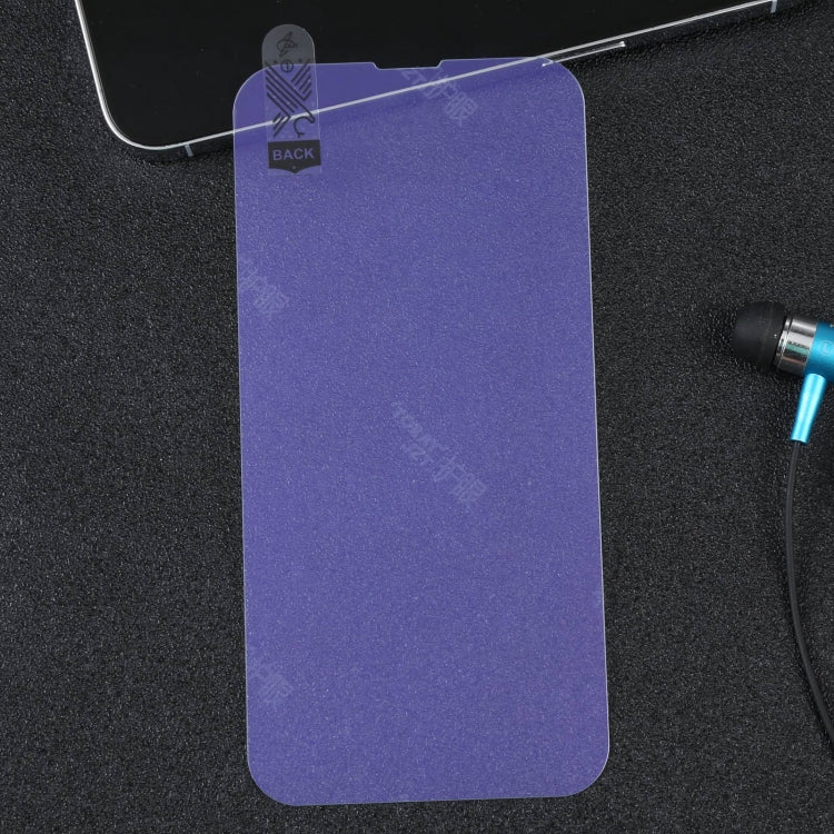 For iPhone 16e / 13 / 13 Pro Purple Light Eye Protection Tempered Glass Film