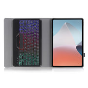 OP12-BS Lambskin Texture Ultra-thin Bluetooth Keyboard Leather Case with Backlight For OPPO Pad Air 10.4 inch(Black)