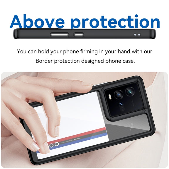For vivo iQOO 9T Colorful Series Acrylic + TPU Phone Case(Black)