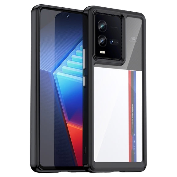 For vivo iQOO 9T Colorful Series Acrylic + TPU Phone Case(Black)