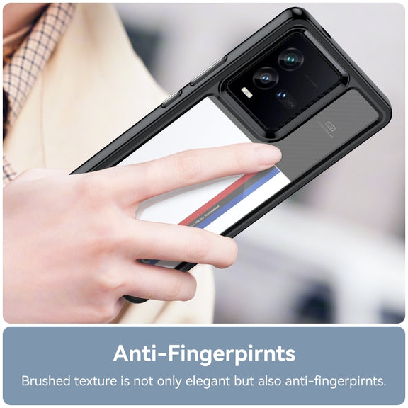 For vivo iQOO 9T Colorful Series Acrylic + TPU Phone Case(Black)
