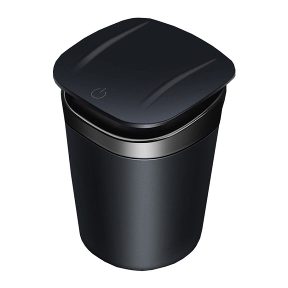 Car Portable Metal Ashtray Built-in LED(Black)