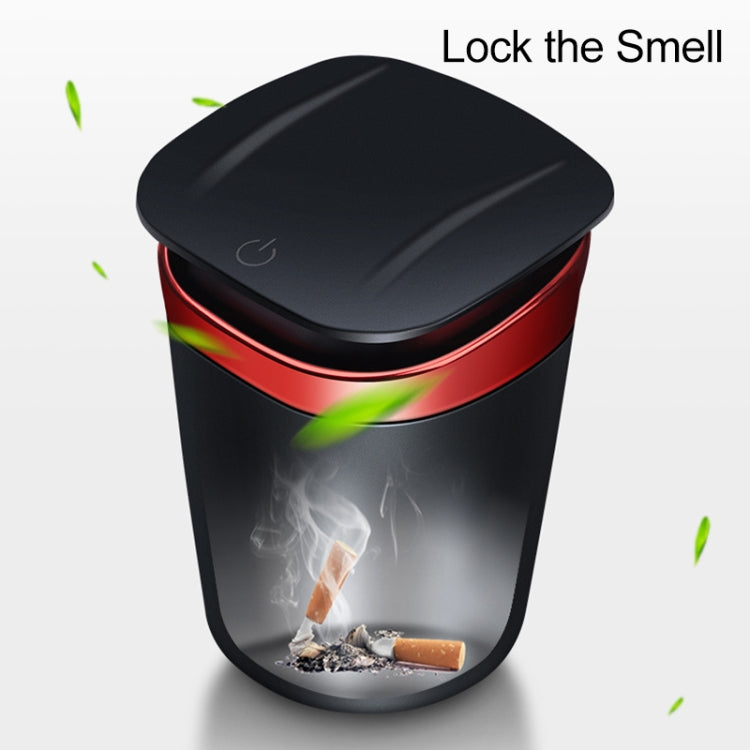 Car Portable Metal Ashtray Built-in LED(Silver)