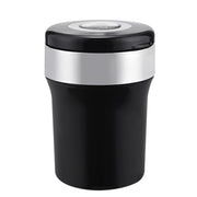 Car Compass Ashtray Built-in LED(Black+Silver)
