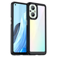 For OPPO Reno 7 Lite Colorful Series Acrylic + TPU Phone Case(Black) - OPPO Cases by PMC TechLife | Online Shopping South Africa | PMC TechLife | Buy Now Pay Later Mobicred