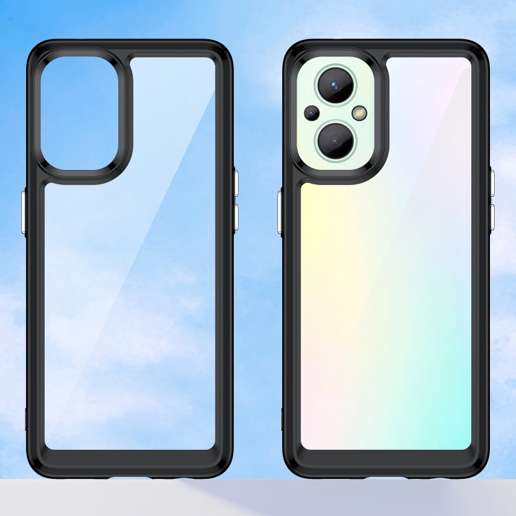For OPPO Reno 7 Lite Colorful Series Acrylic + TPU Phone Case(Black)