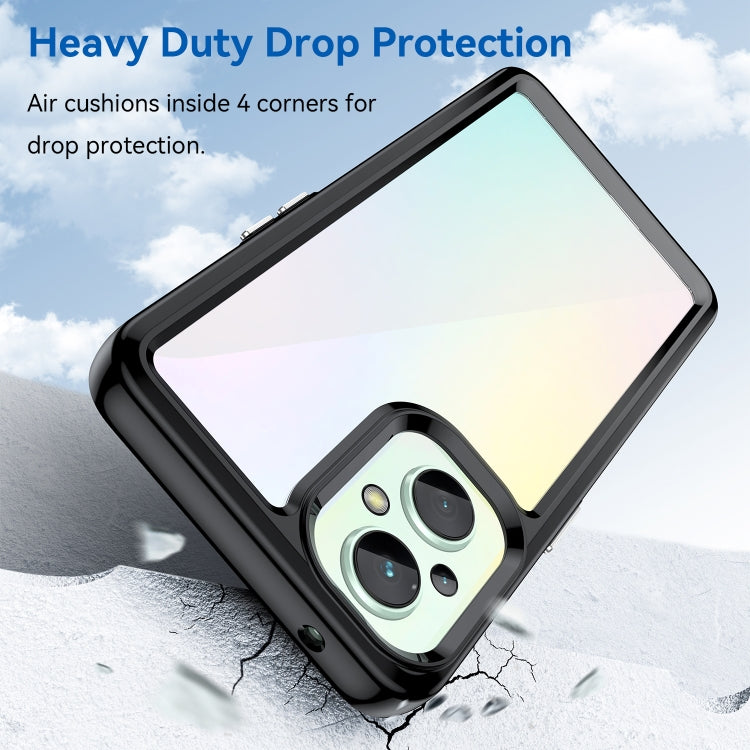 For OPPO Reno 7 Lite Colorful Series Acrylic + TPU Phone Case(Black)